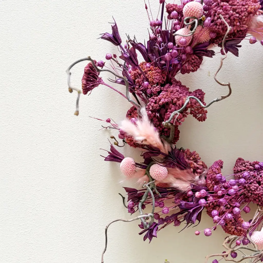 Violet dusk dried flower door wreaths, product image 2